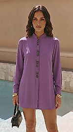 Mürdüm Taş Detaylı Tunik