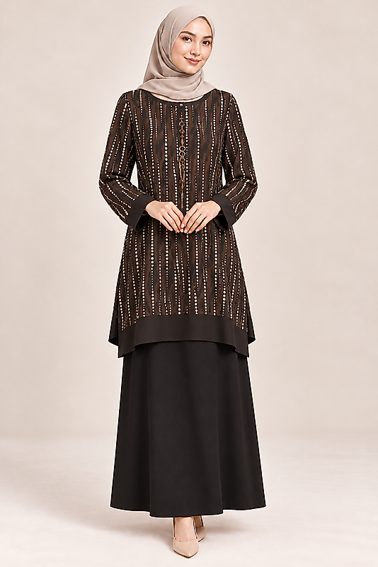 Siyah Çizgili Salaş Tunik